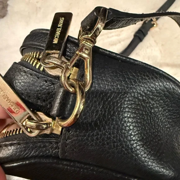Michael Kors Black Leather Small Crossbody with Gold Hardware - Picture 4 of 7